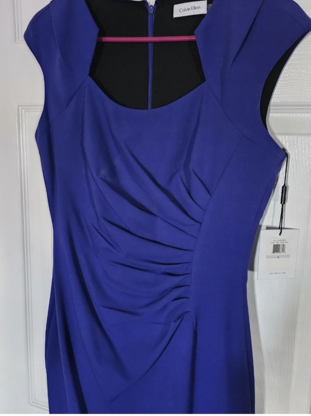 NWT Calvin Klein Ruched Royal Blue Sheath